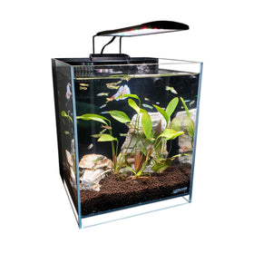 8.3 Gallons All in One Aquarium Kit with UL Listed Heater, Full Spectrum LED Light, Pump, Filter and Algae Pad