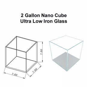 2 Gallon Low Iron Ultra Clear Glass Cube Betta Tank 5MM  7.8 x 7.8 x 7.8 Inch