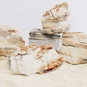 Pagoda Crema Textured Stone 24 Lbs Mix Size Case of Small, Medium and Large